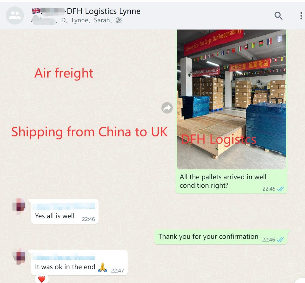 china to uk by air freight
