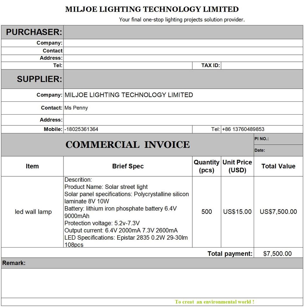 Commercial Invoice 