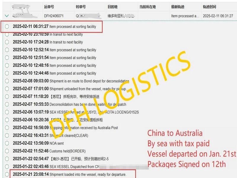 Tracking Australia Shipment