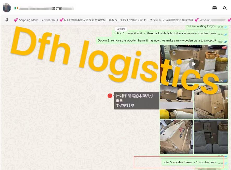 shipping furniture from China to Ireland