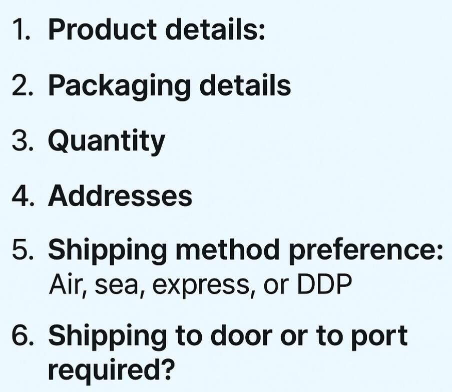 Shipping Quote Information