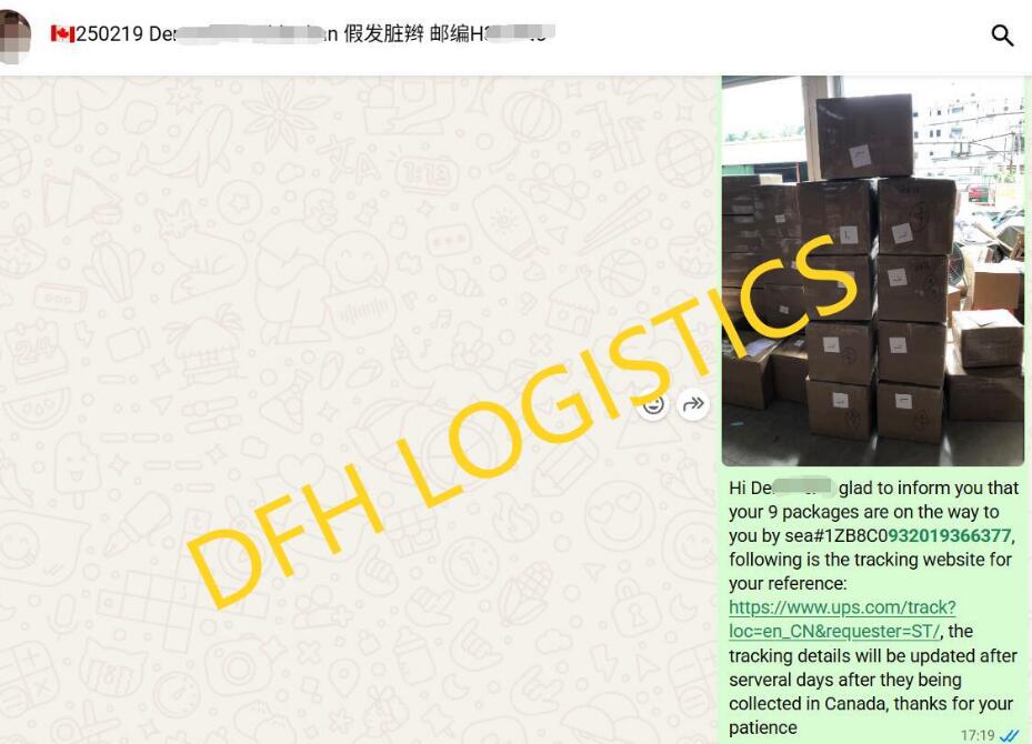 shipping wigs from China to Canada by sea freight