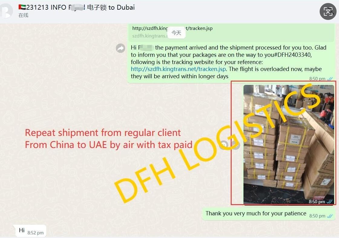 Case study China to UAE