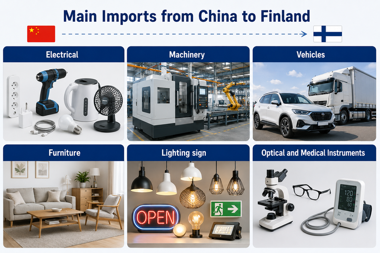 mian imports from china to finland
