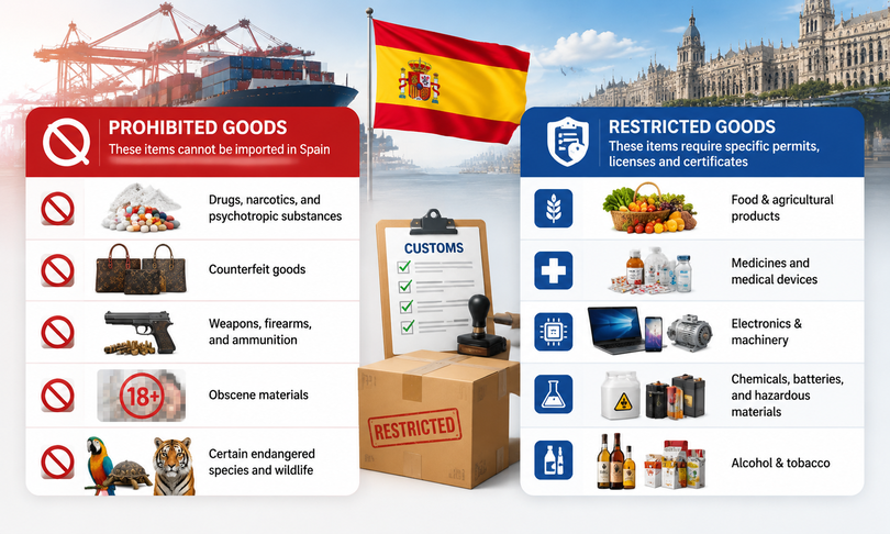 Prohibited or Restricted goods in Spain