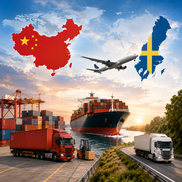 shipping from China to Sweden